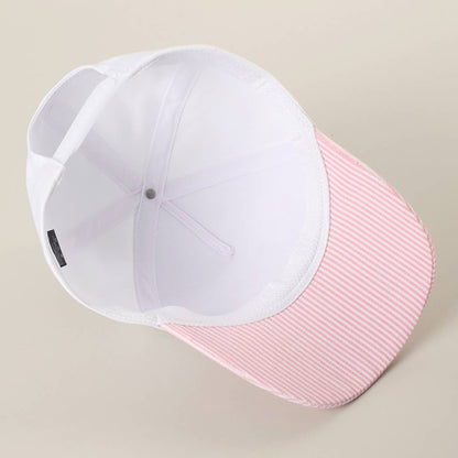 MAMA Embroidered Patch Stripe Brim Trucker Hat - Nifty Decor & More