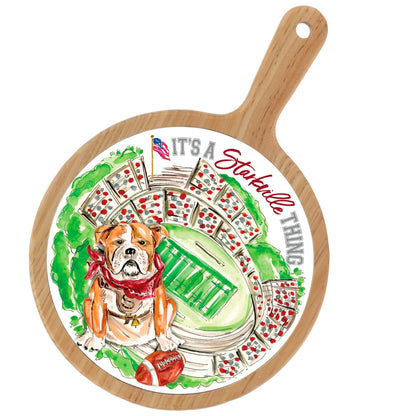 Maroon Bulldog Stadium Collegiate Cheese Board - Nifty Decor & More