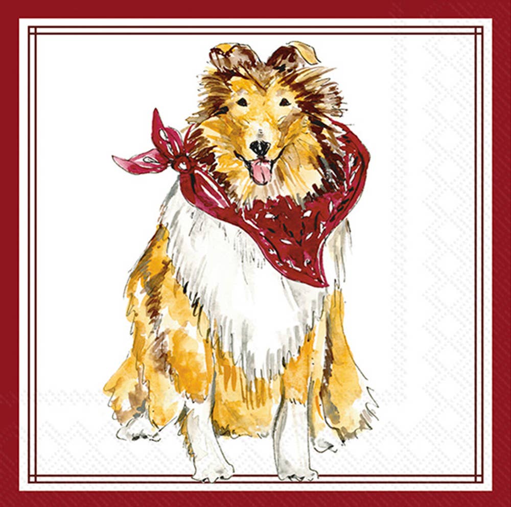Maroon Collie Hometown Pride Cocktail Napkins (20 Ct) - Nifty Decor & More