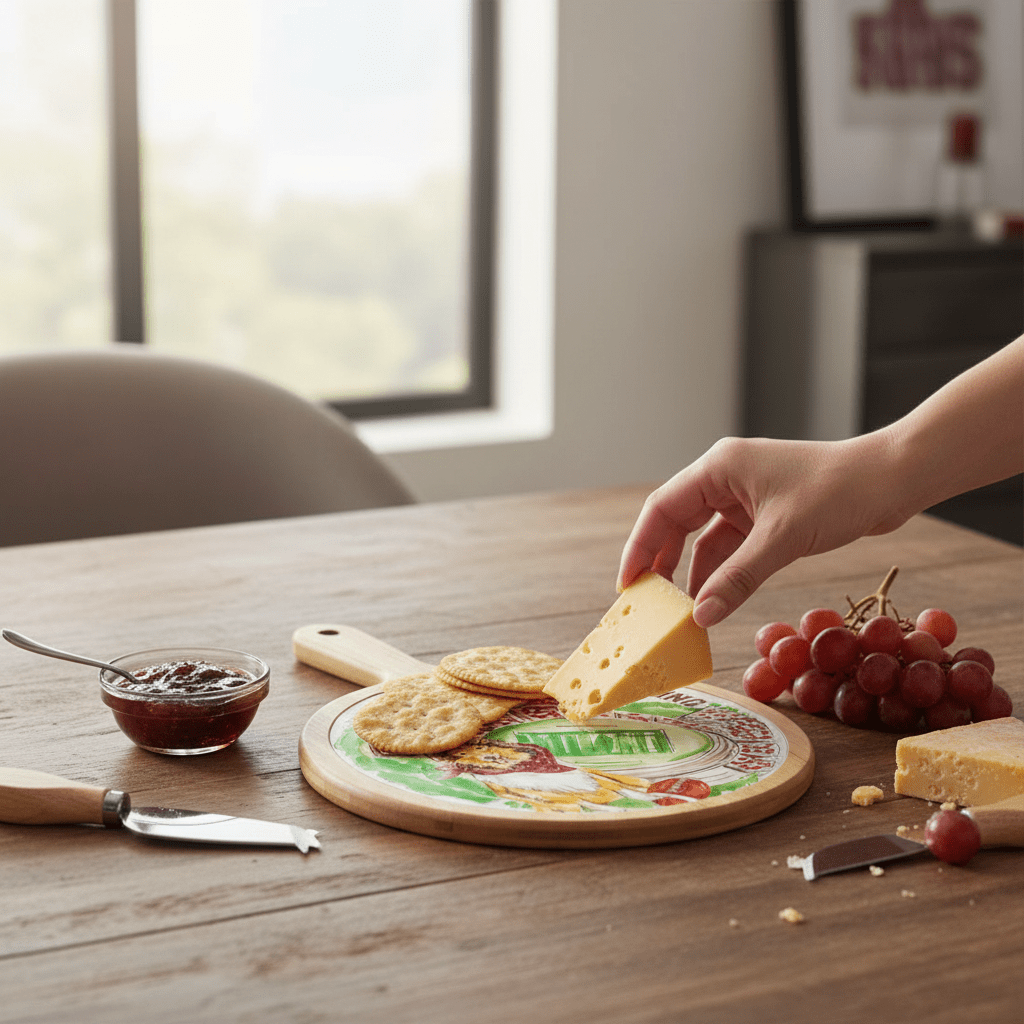 Maroon Collie Stadium Collegiate Cheese Board - Nifty Decor & More