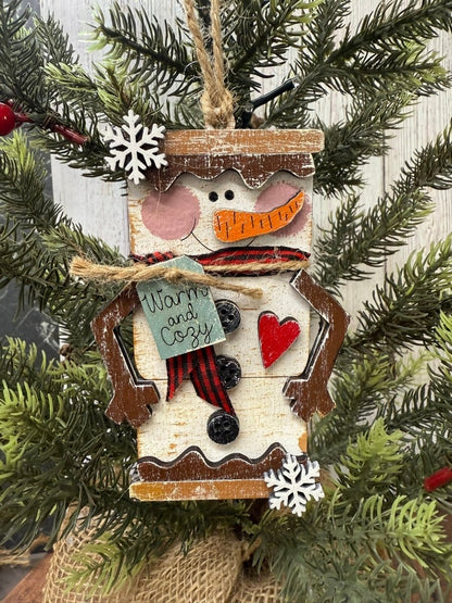 Marshmallow Snowmen Christmas Ornaments - Nifty Decor & More