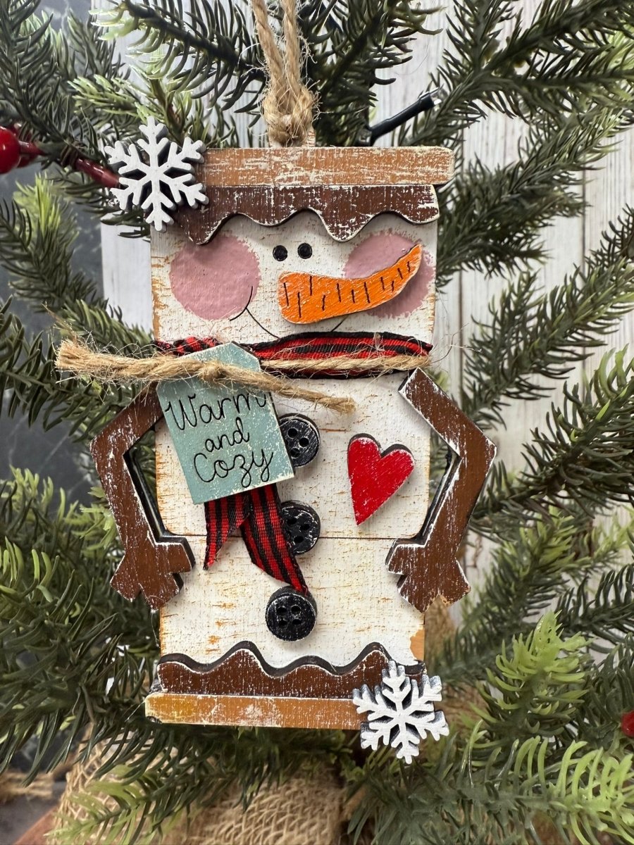 Marshmallow Snowmen Christmas Ornaments - Nifty Decor & More