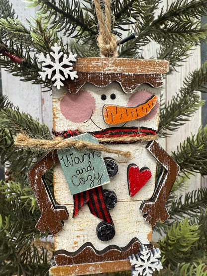 Marshmallow Snowmen Christmas Ornaments - Nifty Decor & More