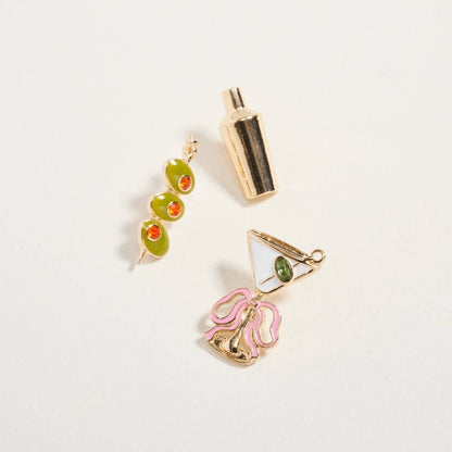 Martini Olive Cocktail Brooch Pin Set of 3 - Nifty Decor & More