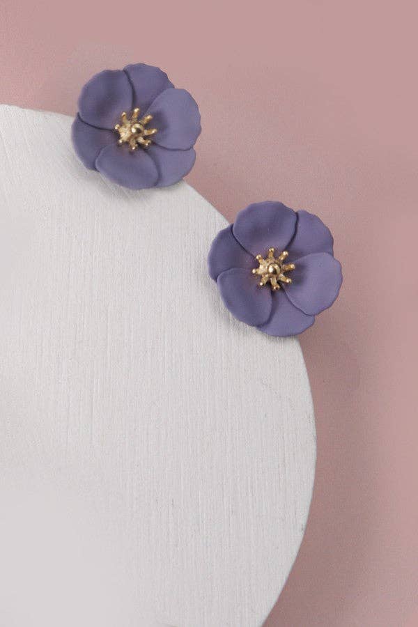 Matte Soft Flower Stud Earrings, Lightweight Feminine Floral Accessory, Ideal Birthday or Bridesmaid Gift - Nifty Decor & More