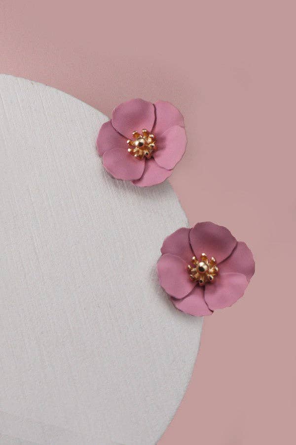 Matte Soft Flower Stud Earrings, Lightweight Feminine Floral Accessory, Ideal Birthday or Bridesmaid Gift - Nifty Decor & More