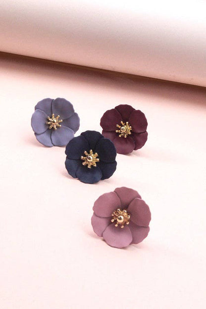 Matte Soft Flower Stud Earrings, Lightweight Feminine Floral Accessory, Ideal Birthday or Bridesmaid Gift - Nifty Decor & More
