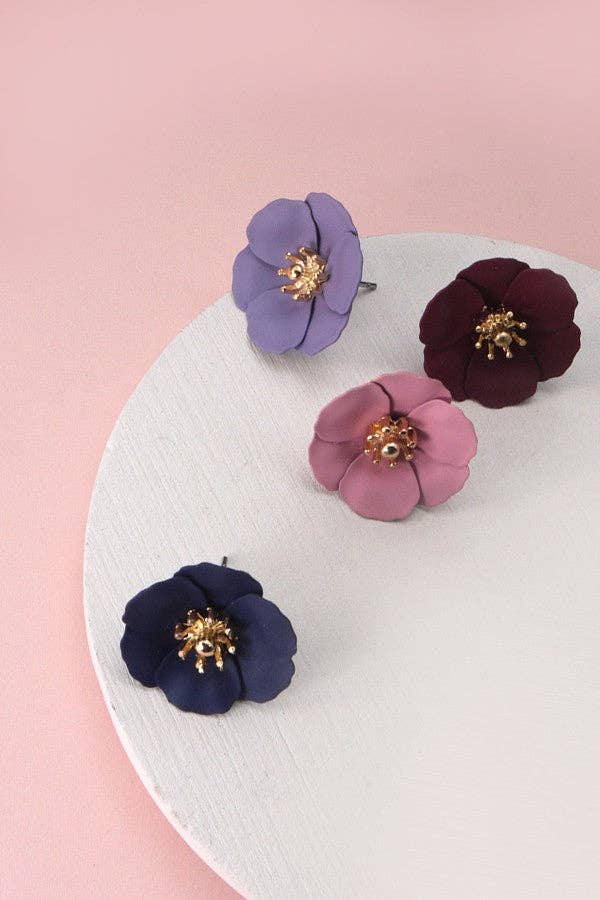 Matte Soft Flower Stud Earrings, Lightweight Feminine Floral Accessory, Ideal Birthday or Bridesmaid Gift - Nifty Decor & More