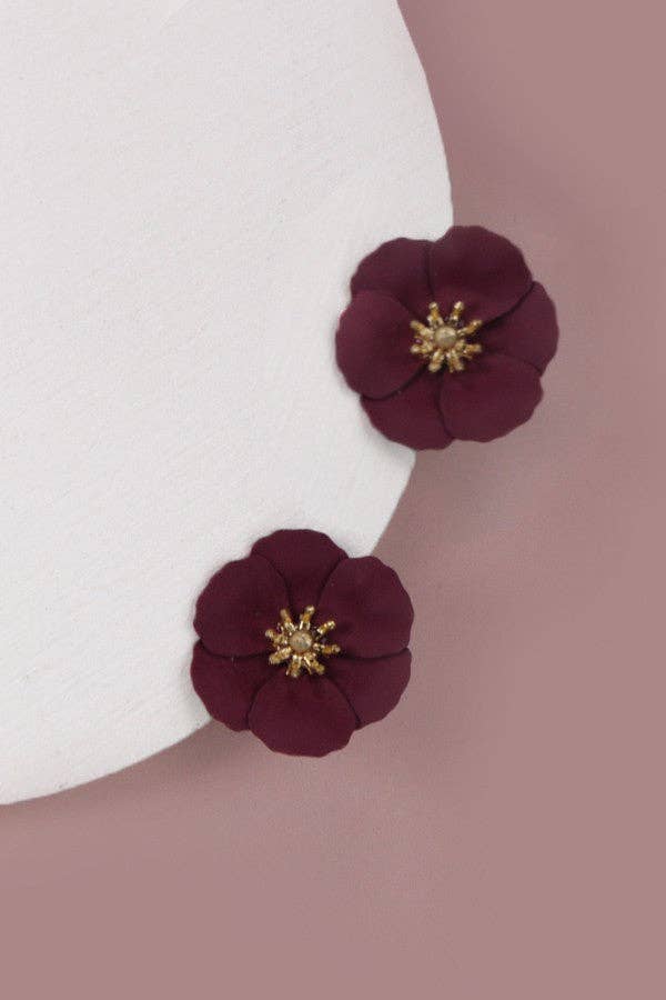 Matte Soft Flower Stud Earrings, Lightweight Feminine Floral Accessory, Ideal Birthday or Bridesmaid Gift - Nifty Decor & More
