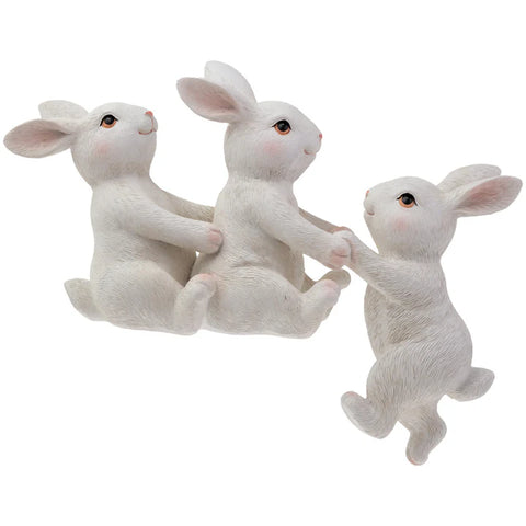 Climbing Bunny Brothers, Spring Decor & Easter Accent Piece, Cute Rabbit Figurines for Seasonal Home Decor Bunny figurine