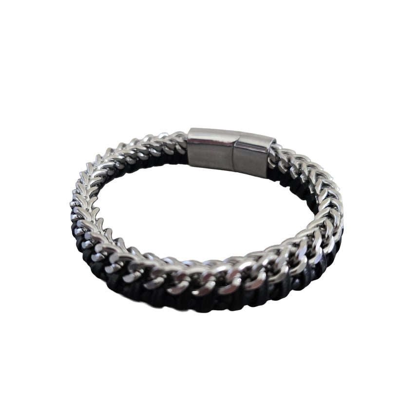 Men's Bracelets - Stainless - Steel & Leather - Nifty Decor & More