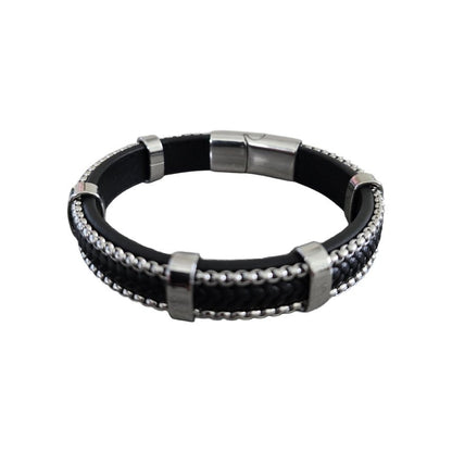 Men's Bracelets - Stainless - Steel & Leather - Nifty Decor & More