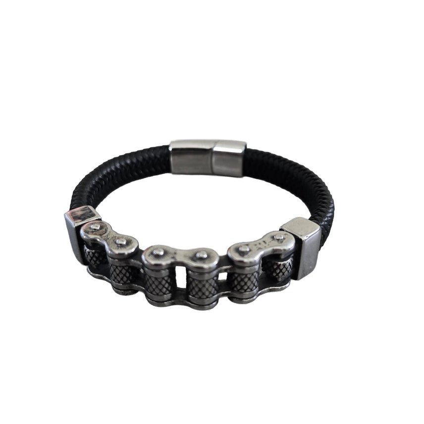 Men's Bracelets - Stainless - Steel & Leather - Nifty Decor & More