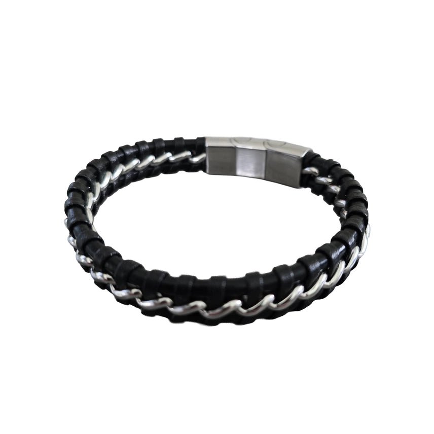 Men's Bracelets - Stainless - Steel & Leather - Nifty Decor & More