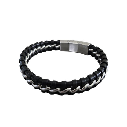 Men's Bracelets - Stainless - Steel & Leather - Nifty Decor & More