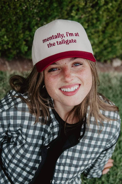 Mentally, I'm At The Tailgate Two-Toned Hat trucker hat
