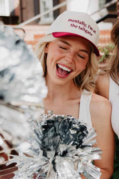 Mentally, I'm At The Tailgate Two-Toned Hat trucker hat