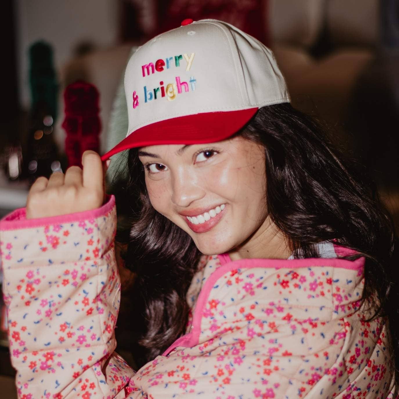Merry & Bright Vintage Christmas Trucker Hat - Nifty Decor & More