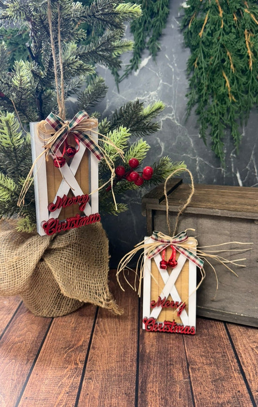 Merry Christmas Barn Door Ornament - Nifty Decor & More