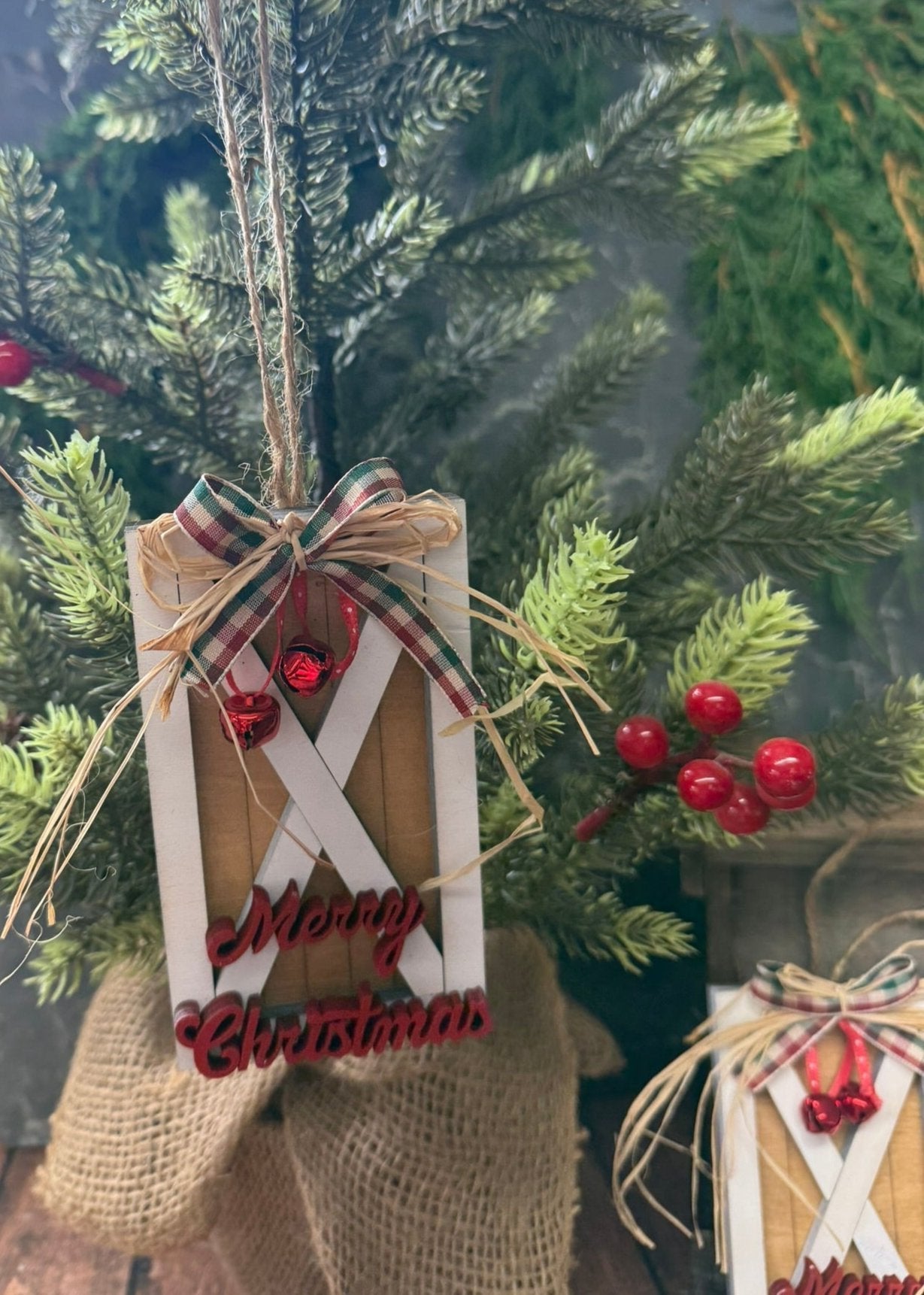 Merry Christmas Barn Door Ornament Christmas Ornament