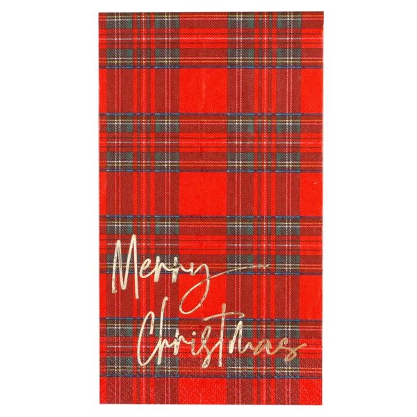 Merry Christmas Red Plaid Napkins - 16 PCS - Nifty Decor & More
