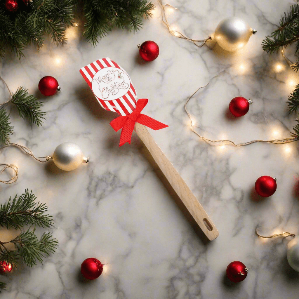 Merry Christmas Red Stripe Silicone Spatula - Nifty Decor & More