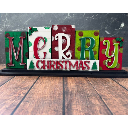 Merry Christmas Word Block - Nifty Decor & More