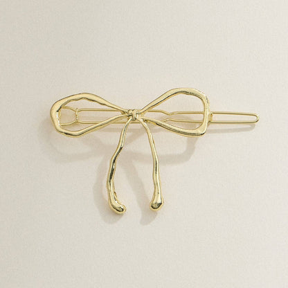 Metallic Bow Hair Clips, Sleek and Stylish Hair Accessory, Adds Glam to Any Outfit, Gift for Her - Nifty Decor & More