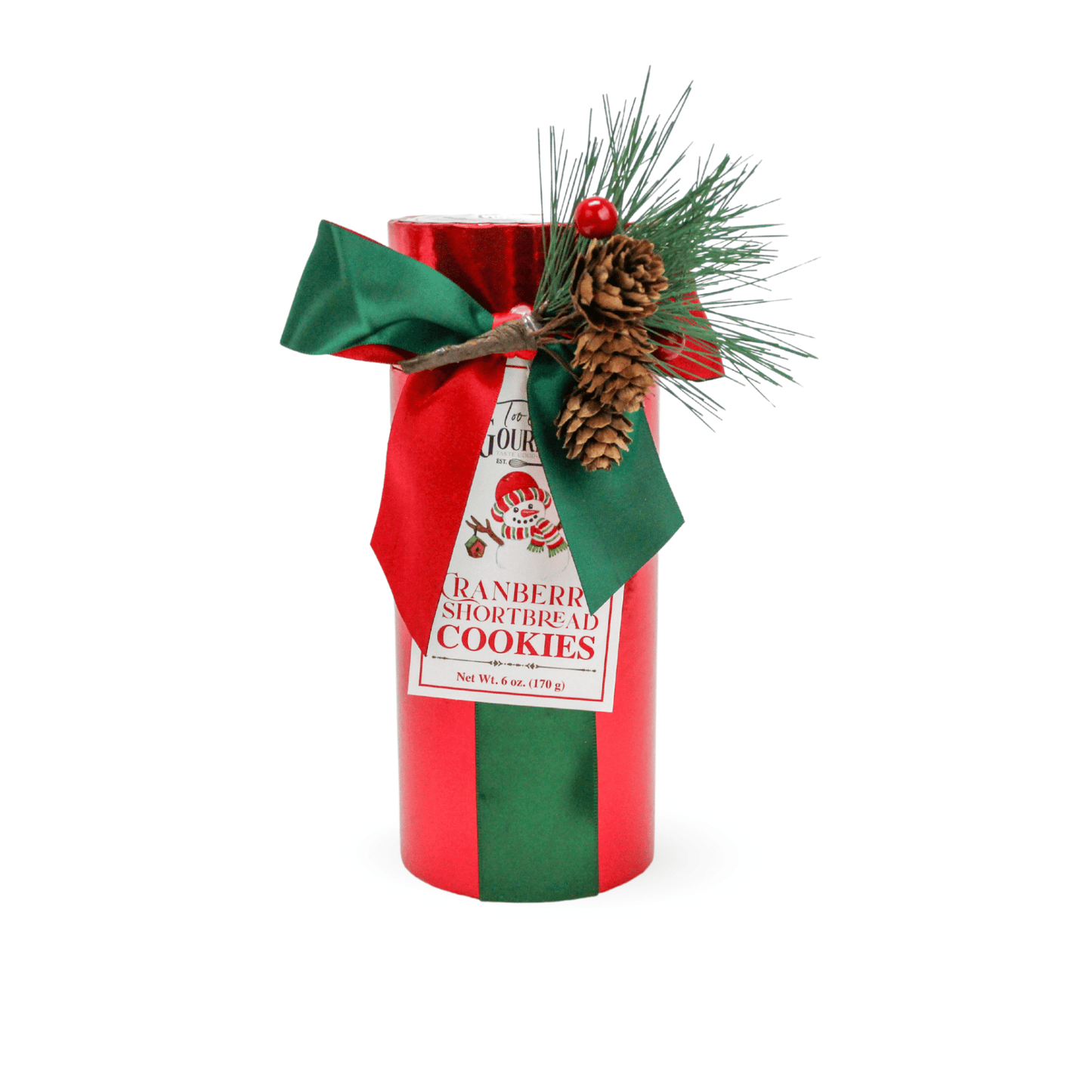 Metallic Deco Tube: White Chocolate & Cranberry Cookies - Nifty Decor & More