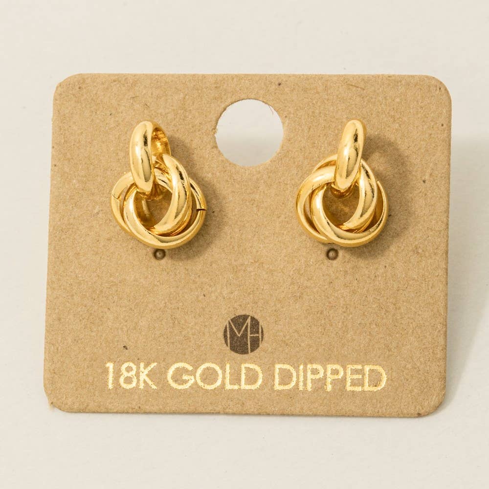 Metallic Knot Stud Earrings - Nifty Decor & More