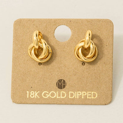 Metallic Knot Stud Earrings - Nifty Decor & More