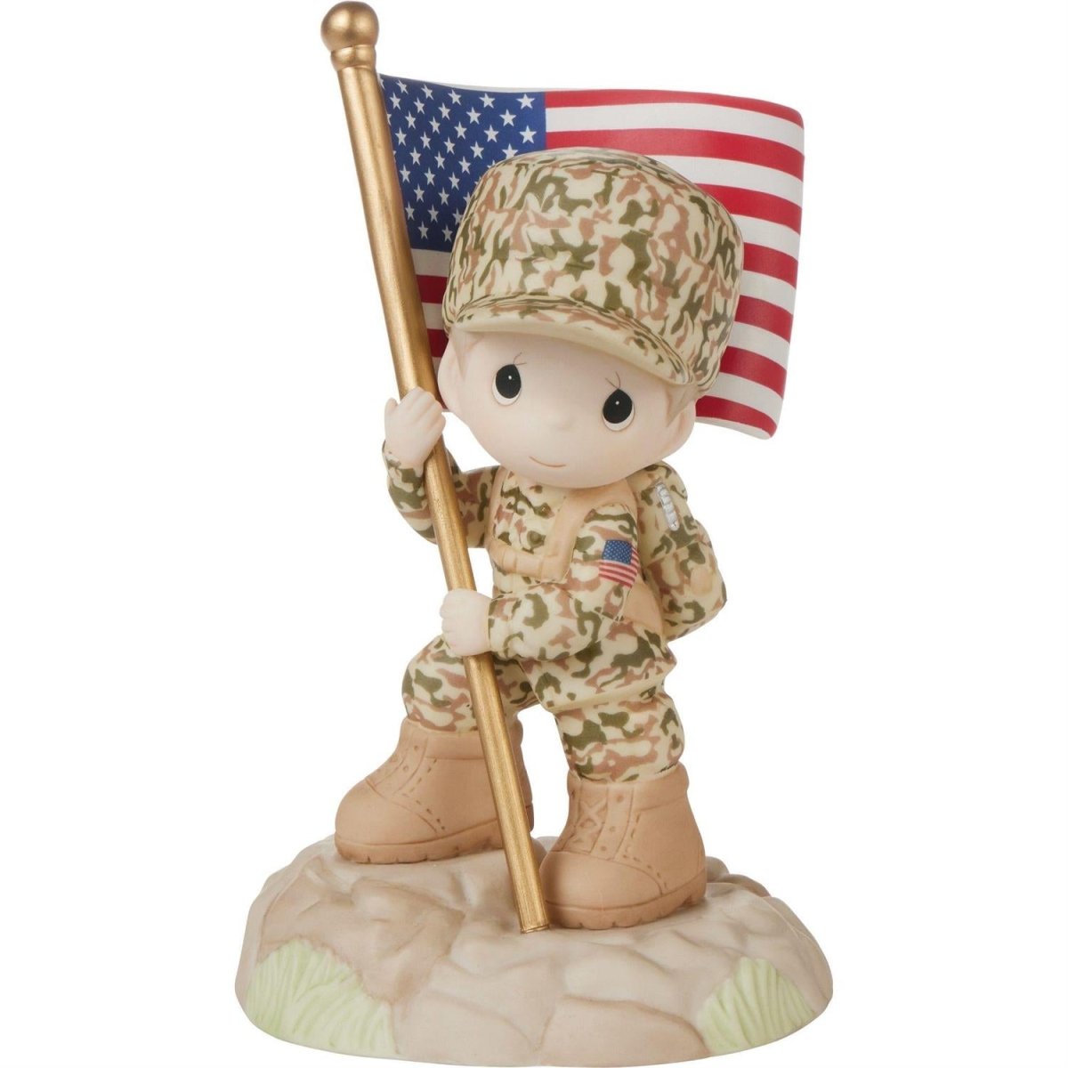 Military Boy Holding Flag Fig - Nifty Decor & More