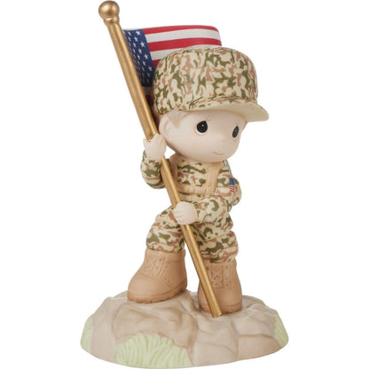 Military Boy Holding Flag Fig - Nifty Decor & More