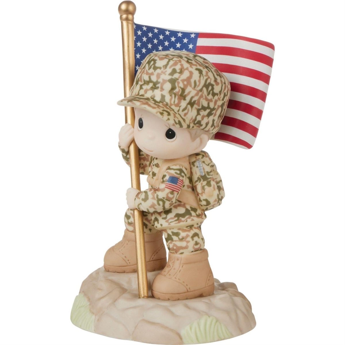 Military Boy Holding Flag Fig - Nifty Decor & More