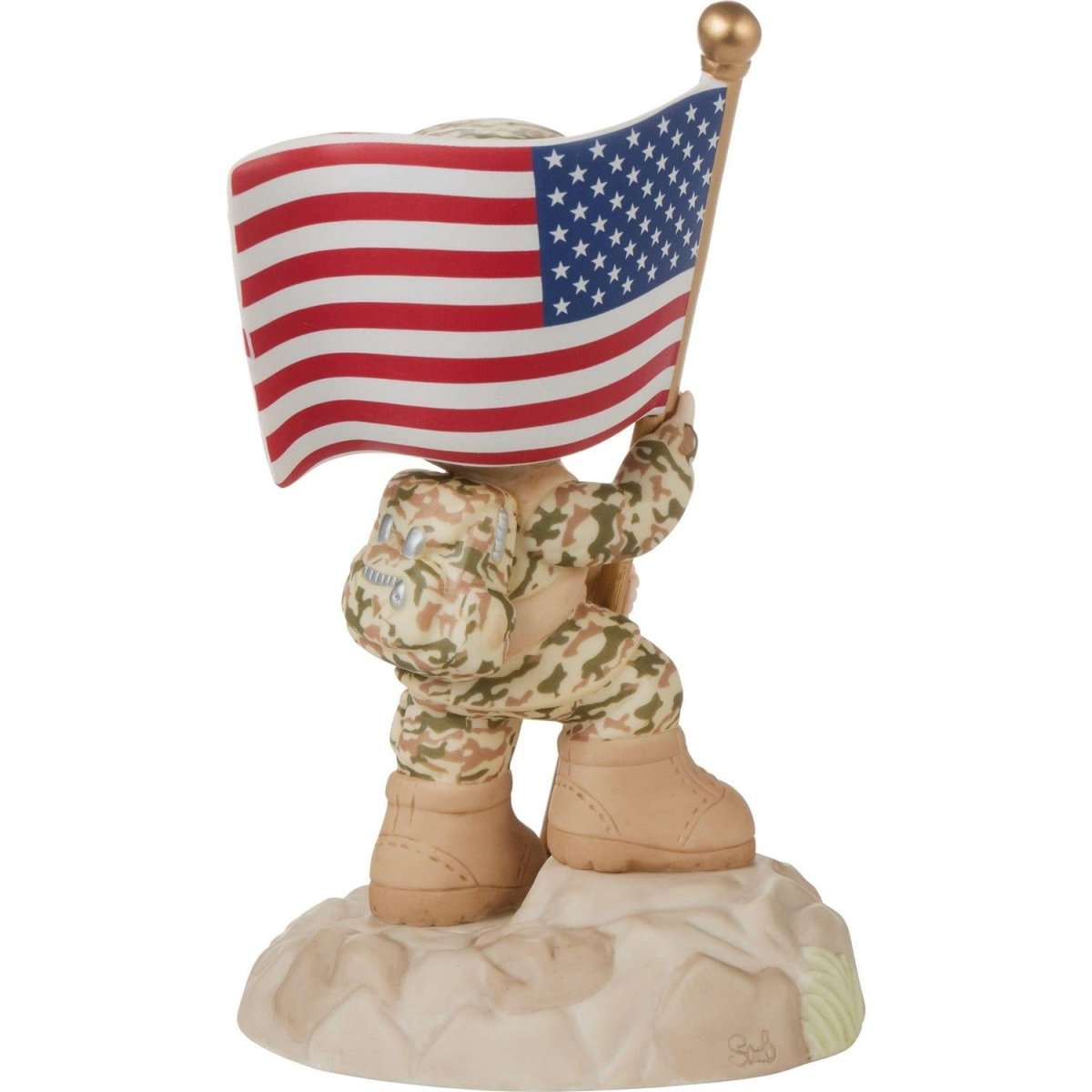 Military Boy Holding Flag Fig - Nifty Decor & More