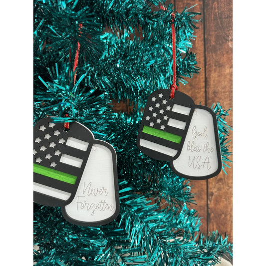 Military Dog Tag Ornaments - Nifty Decor & More
