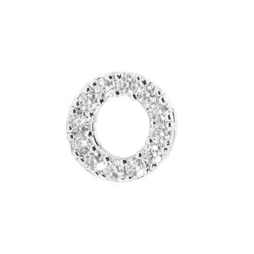 Mini Initial Charm - 8mm 14K White Gold - Plated - Nifty Decor & More