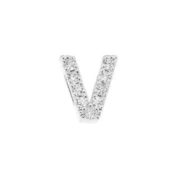 Mini Initial Charm - 8mm 14K White Gold - Plated - Nifty Decor & More