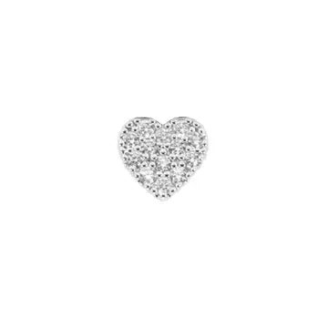 Mini Initial Charm - 8mm 14K White Gold - Plated - Nifty Decor & More