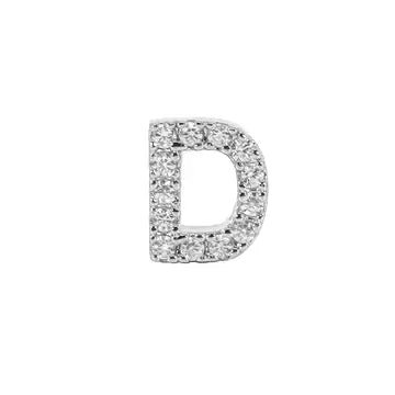Mini Initial Charm - 8mm 14K White Gold - Plated - Nifty Decor & More