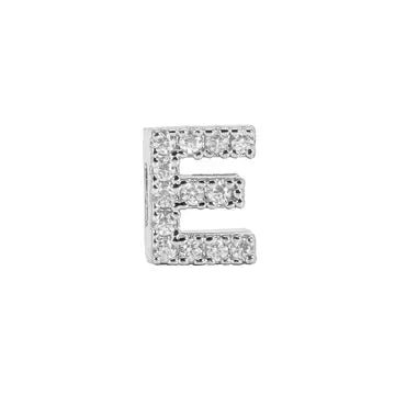 Mini Initial Charm - 8mm 14K White Gold - Plated - Nifty Decor & More