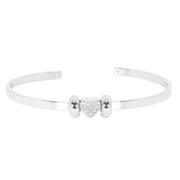 Mini Initial Charm - 8mm 14K White Gold - Plated - Nifty Decor & More