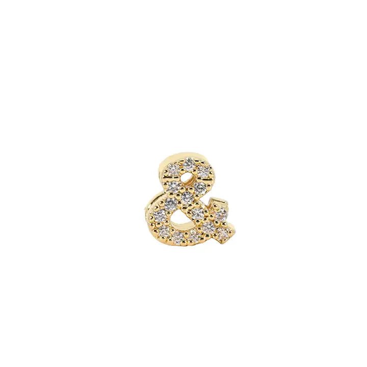 Mini Initial Charm - 8mm 14K Yellow Gold - Plated - Nifty Decor & More