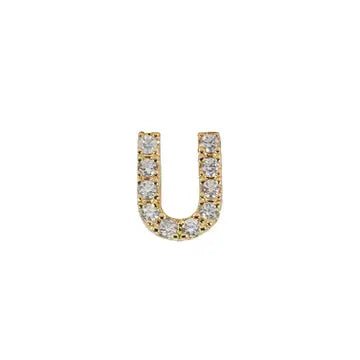 Mini Initial Charm - 8mm 14K Yellow Gold - Plated - Nifty Decor & More