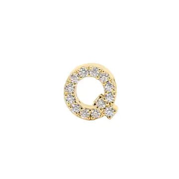 Mini Initial Charm - 8mm 14K Yellow Gold - Plated - Nifty Decor & More