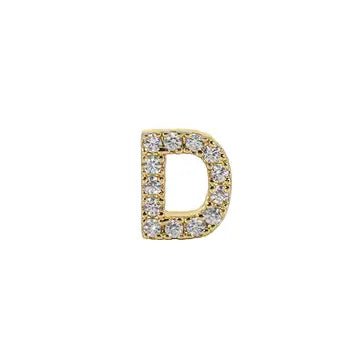 Mini Initial Charm - 8mm 14K Yellow Gold - Plated - Nifty Decor & More