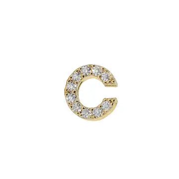 Mini Initial Charm - 8mm 14K Yellow Gold - Plated - Nifty Decor & More