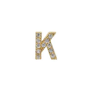 Mini Initial Charm - 8mm 14K Yellow Gold - Plated - Nifty Decor & More