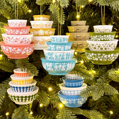 Mini Pyrex-Inspired Bowl Ornament | Retro Christmas Decor - Nifty Decor & More