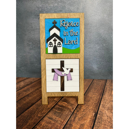Mini Religious Leaning Sandwich Board Tiles - Set 6 PC Interchangeable Leaning Sandwich Boards
